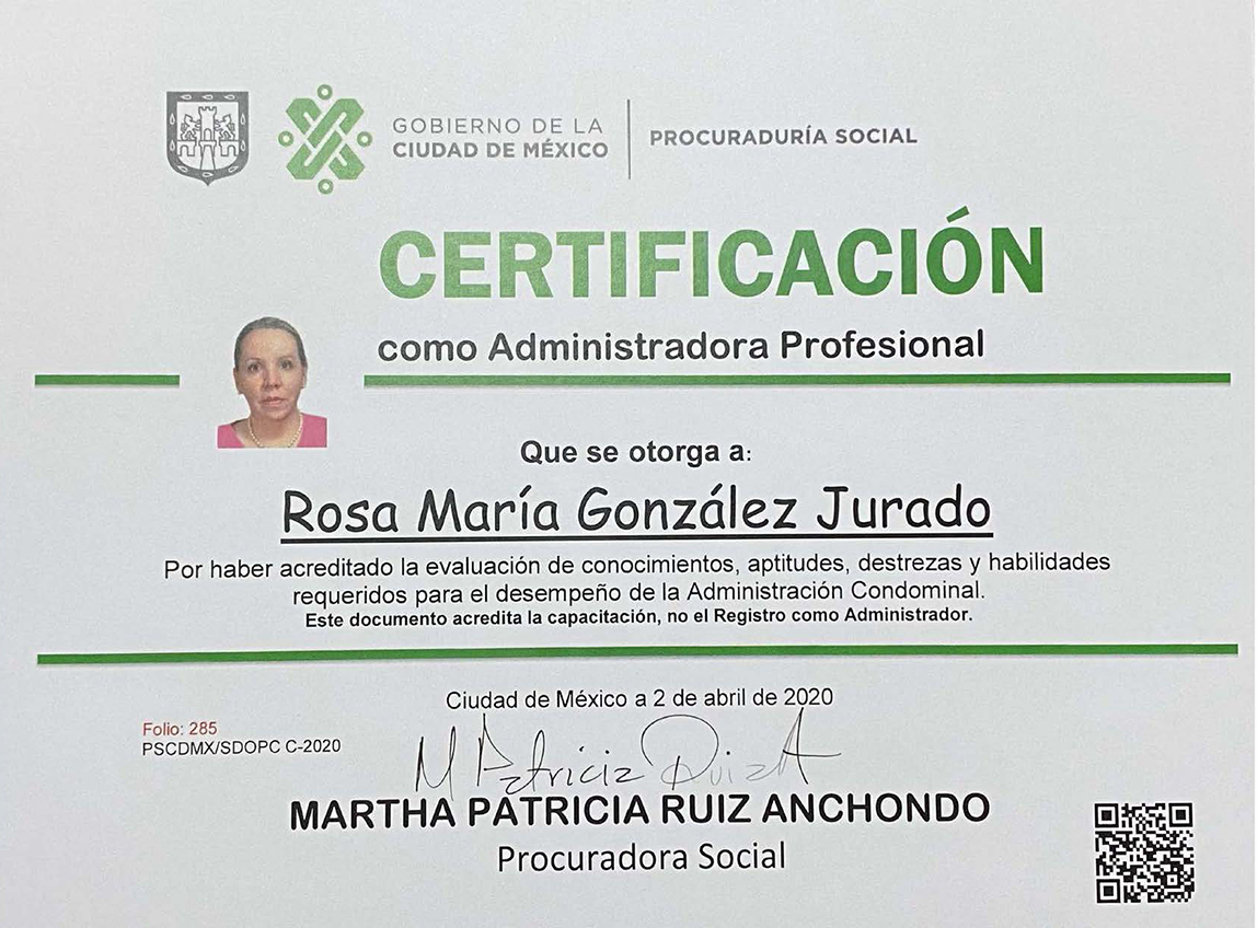 Certificado PROSOC